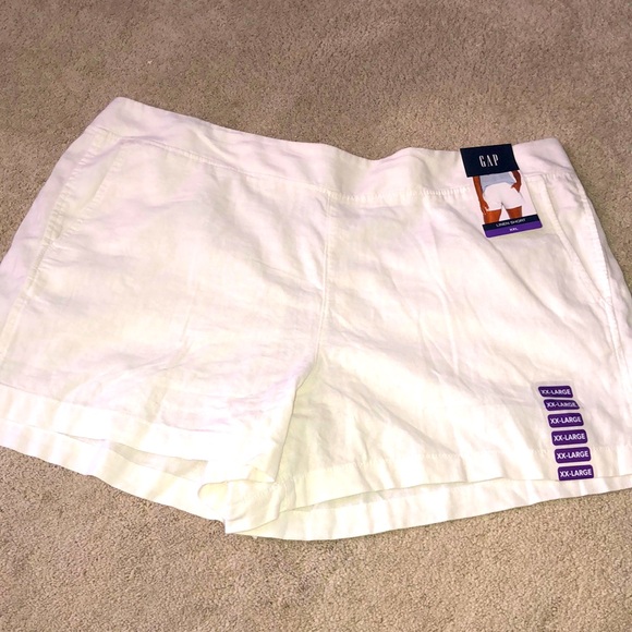 Gap Women’s Linen‎ Shorts Sz XXL Bright White NWT - Picture 1 of 15